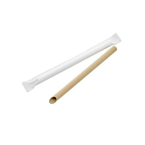 Paille biseautée Kraft pour Bubble Tea   H200mm