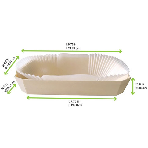 Moule de cuisson bois avec caissette papier  260x160mm H40mm 750ml