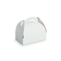 Boîte pâtissière carton blanche avec anse 200x180mm H166mm