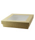 Boite "Kray" carrée carton brun avec couvercle à fenêtre  205x205mm H50mm 1 550ml