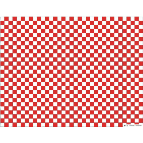 Papier blanc avec damier rouge en Boite distributrice  350x270mm