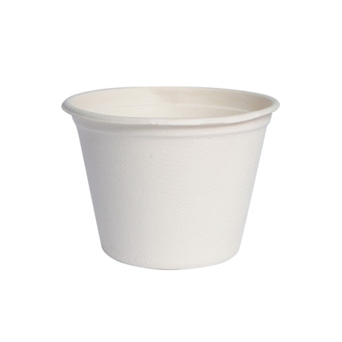 Pot à dessert blanc en pulpe de canne à sucre  H53mm 133ml