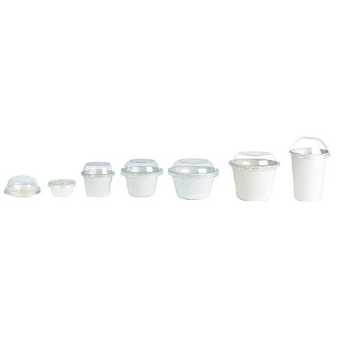 Pot à dessert blanc en pulpe de canne à sucre  H53mm 133ml