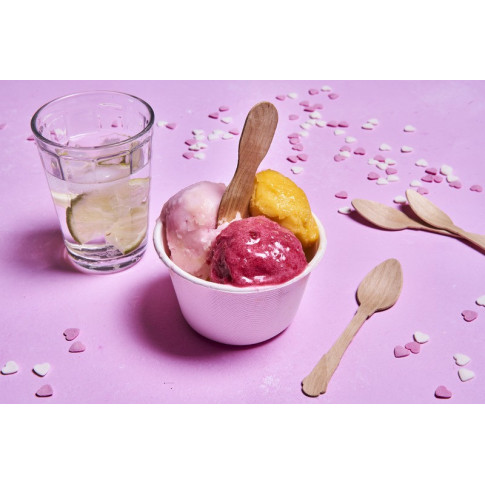 Pot à dessert blanc en pulpe de canne à sucre  H53mm 133ml