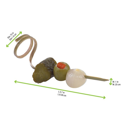 Pique bambou avec une extrémité en boucle  H90mm