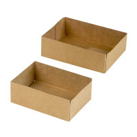 Boite pâtissière carton brun sans couvercle  140x100mm H50mm
