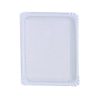 Assiette rectangulaire en carton vierge blanc 225gsm 200x160mm