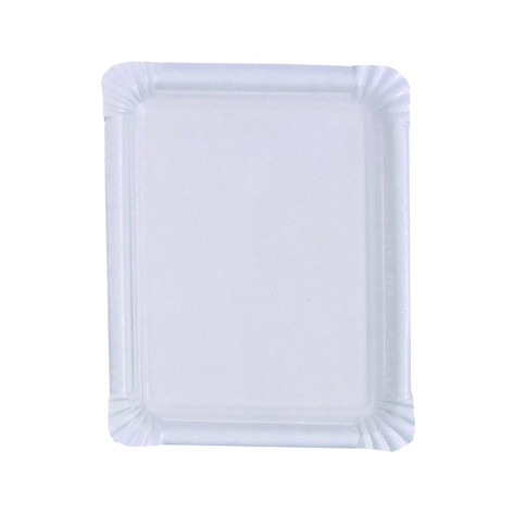 Assiette rectangulaire en carton vierge blanc 225gsm 200x160mm