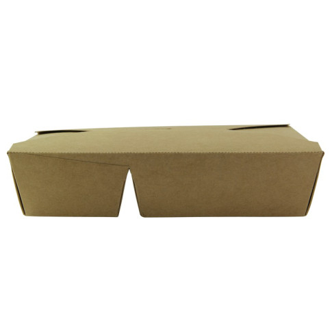Boite repas carton kraft 2 compartiments  168x135mm H65mm 1 040ml