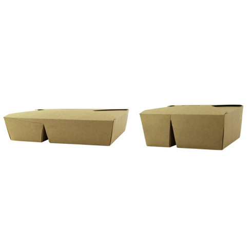 Boite repas carton kraft 2 compartiments  168x135mm H65mm 1 040ml