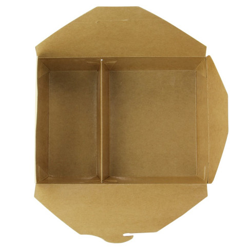 Boite repas carton kraft 2 compartiments  168x135mm H65mm 1 040ml