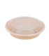 Bol Reemp beige en plastique PP avec couvercle transparent   H51mm 700ml