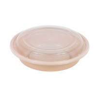 Bol Reemp beige en plastique PP avec couvercle transparent   H51mm 700ml