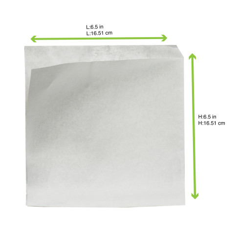 Sac papier blanc ingraissable ouvert sur 2 côtés  170x170mm