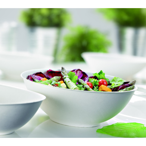 Bol ovale blanc en pulpe "BioNchic" 270x165mm H77mm 1500ml