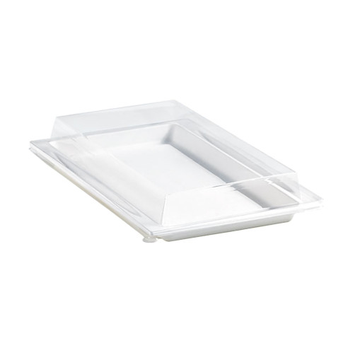 Couvercle plat transparent en plastique PET 275x265mm H33mm