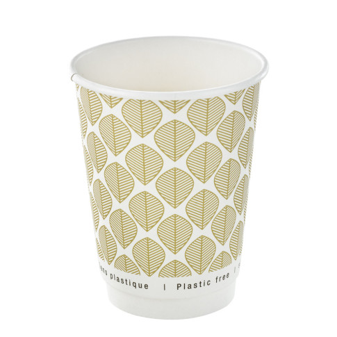 Gobelet en carton brun à double paroi sans matière plastique, Waterbased  H110mm 350ml
