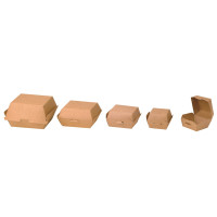 Boite burger carton kraft brun  75x75mm H50mm