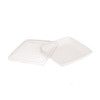 Saladier carré blanc en pulpe  235x235mm H28mm 1000ml