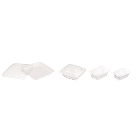 Saladier carré blanc en pulpe  235x235mm H28mm 1000ml