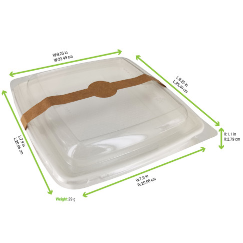 Saladier carré blanc en pulpe  235x235mm H28mm 1000ml