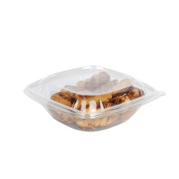 Saladier PET carré transparent  190x190mm H65mm 750ml
