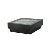Boîte "Kray" carrée carton brun avec couvercle à fenêtre 85x85mm H40mm 200ml