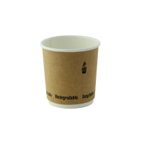 Gobelet en carton kraft brun à double paroi avec laminage PLA   H60mm 120ml