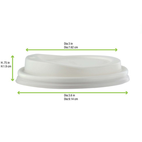 Couvercle dôme blanc avec bec verseur en plastique PLA  H19mm