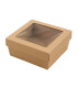 Boîte "Kray" carrée carton brun avec couvercle à fenêtre 85x85mm H40mm 200ml