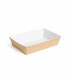 Panier à salade carton kraft brun ingraissable interieur blanc  220x170mm H40mm 850ml