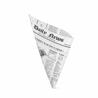 Cône papier ingraissable décor journal - 380x300mm H300mm 960ml