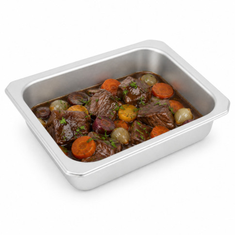 Barquette inox scellable GN 1/8 160x130mm H36mm