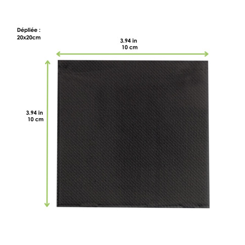 Serviette micropoint noire 2 plis 200x200mm