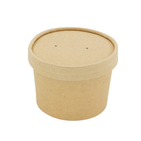 Pot carton brun chaud et froid avec couvercle carton   H60mm 240ml