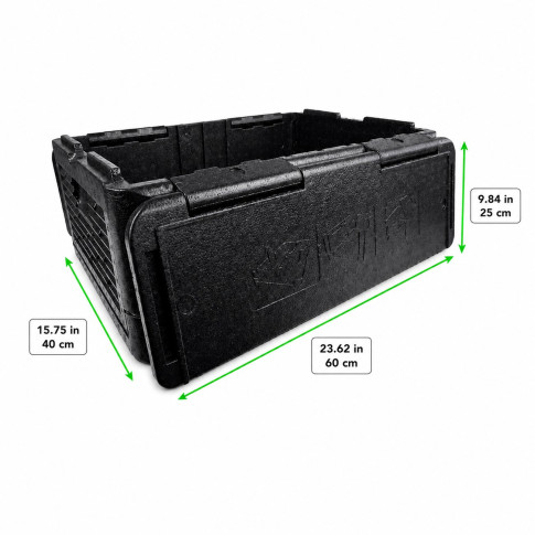 Box pliante isotherme noire 600x400mm H250mm