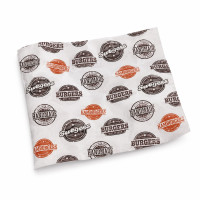 Papier blanc avec décor burger en Boite distributrice  350x270mm