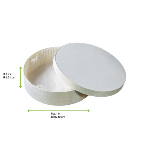 Boîte ronde bois FSC mix + papier ing - cuisson four  H40mm 600ml