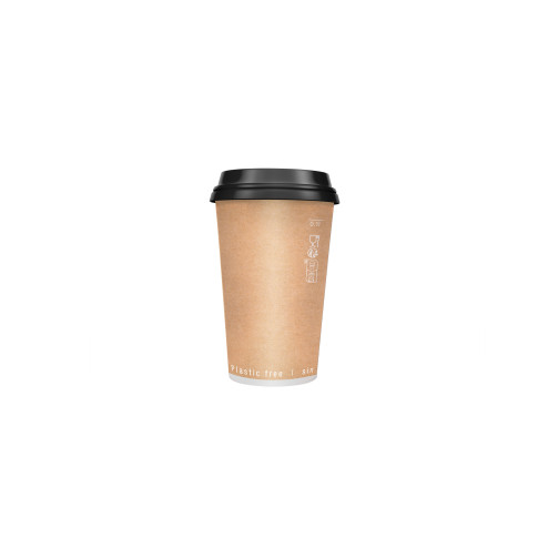 Gobelet en carton kraft brun à double paroi avec laminage PLA   H60mm 120ml