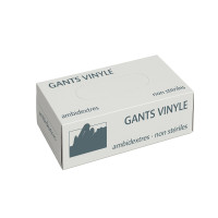 Gant vinyle micro-poudré taille L 4,7 gr - Conforme à la règlementation REACH 240x105mm