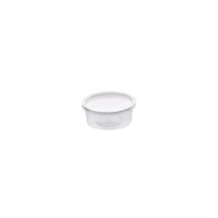 Pot Deli rond PET transparent avec couvercle rentrant   H38mm 200ml