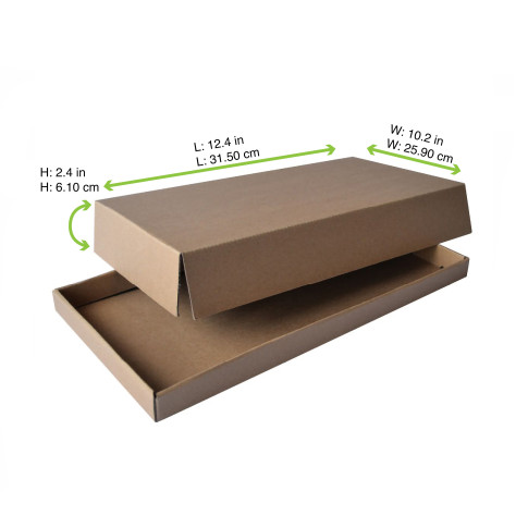 Couvercle brun en carton pour plateau 315x248mm H60mm