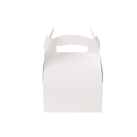 Boîte pâtissière carton blanche avec anse 110x110mm H153mm