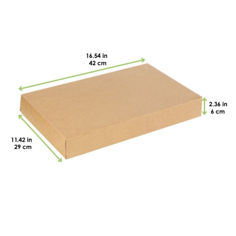 Boite plateau lunch carton brun  420x290mm H60mm