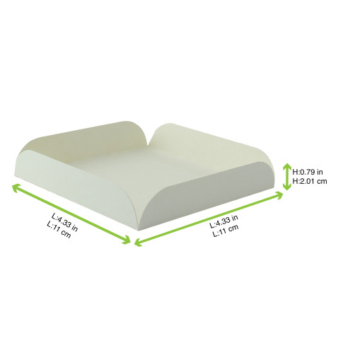 Carré rainé carton blanc  150x150mm H20mm