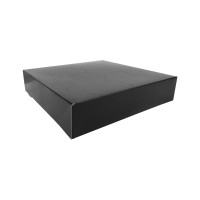 Boîte pâtissière noire effet marbré 230x230mm H50mm