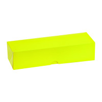 Boite carton rectangulaire jaune 7 macarons  215x70mm H50mm