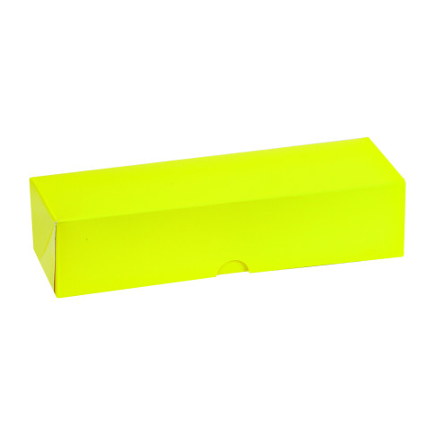 Boite carton rectangulaire jaune 7 macarons  215x70mm H50mm