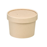 Pot carton fibre de bambou chaud et froid avec couvercle   H75mm 240ml