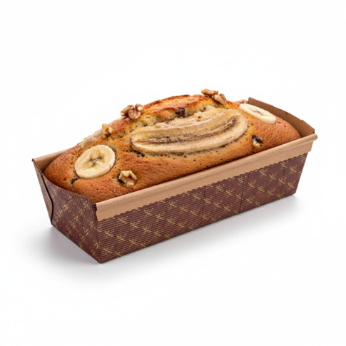 Moule cuisson carton micro-cannelé brun 290x114mm H84mm